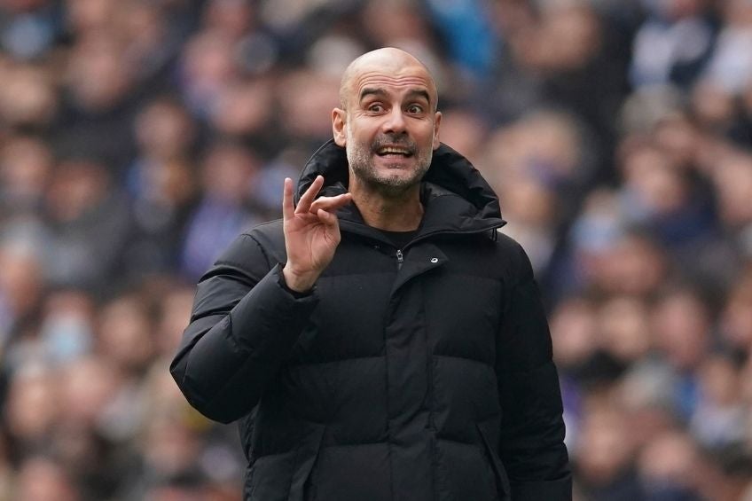 Pep Guardiola durante el partido