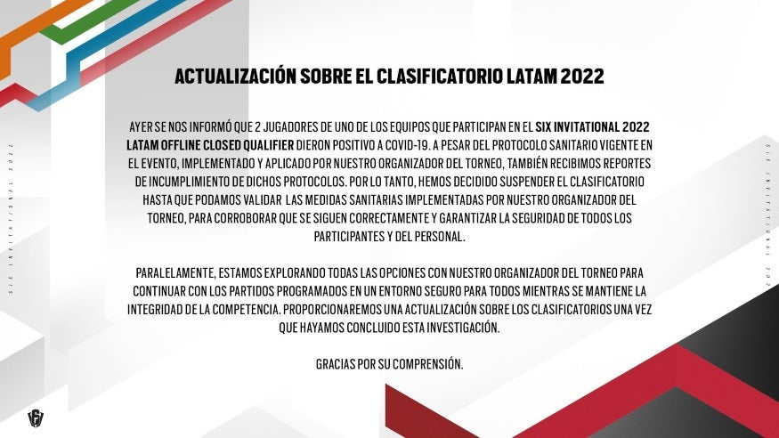 Comunicado de Rainbow Six