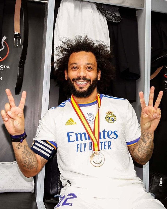 Marcelo en festejo con Real Madrid