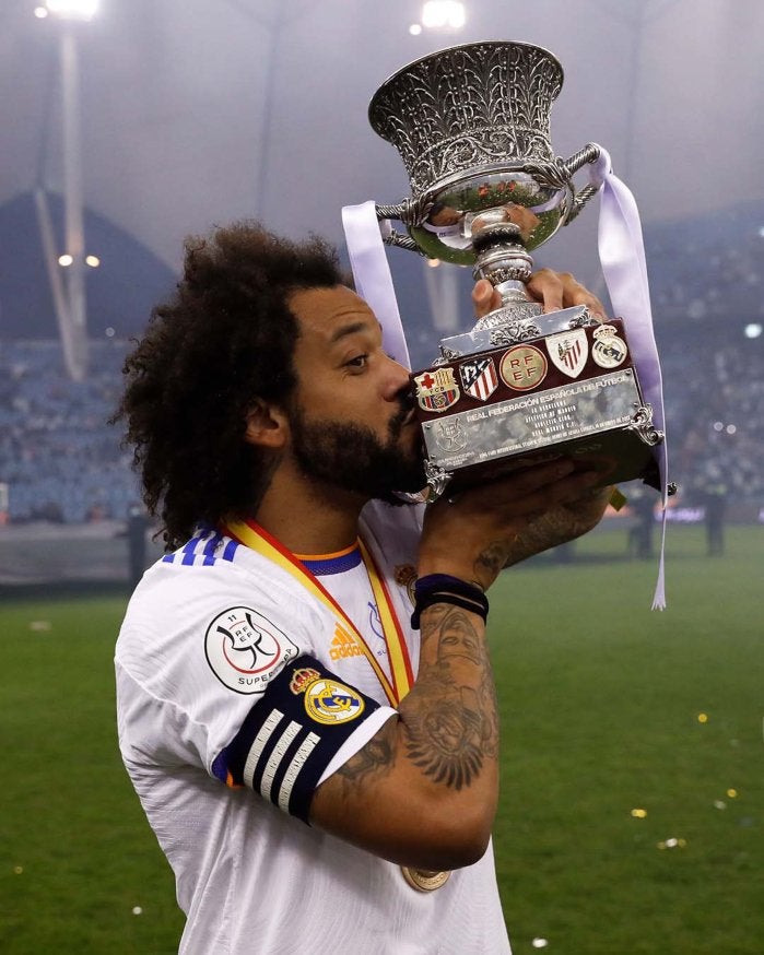 Marcelo en festejo con Real Madrid