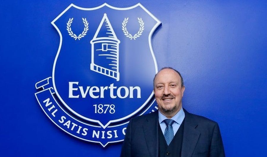 Benítez al ser presentado con el Everton