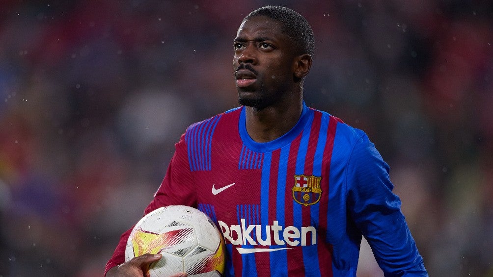 Ousmane Dembélé jugando partido con el FC Barcelona