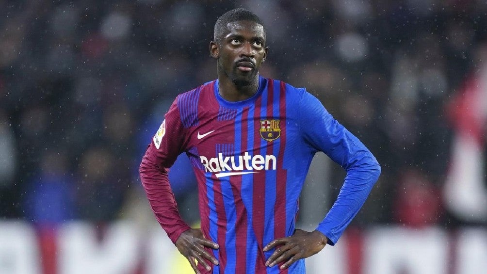 Ousmane Dembélé jugando partido con el FC Barcelona