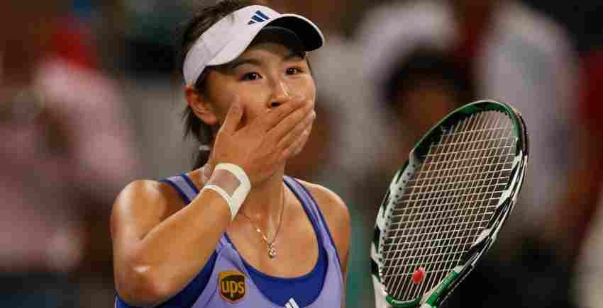 Peng Shuai tras un juego 