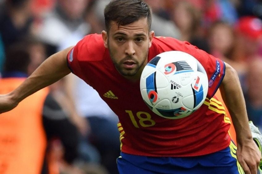 Jordi Alba durante un partido de España