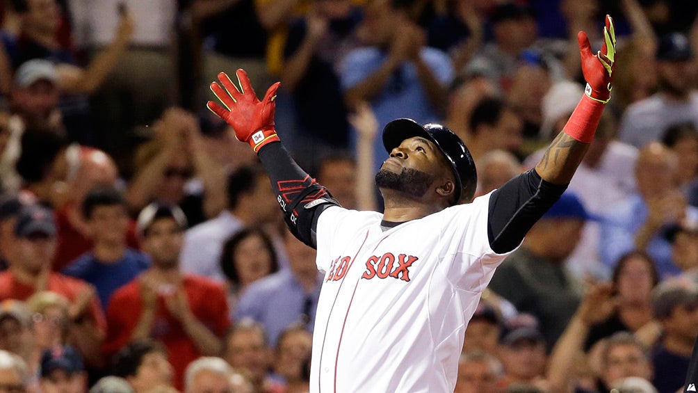 Big Papi celebra en un juego de los Red Sox