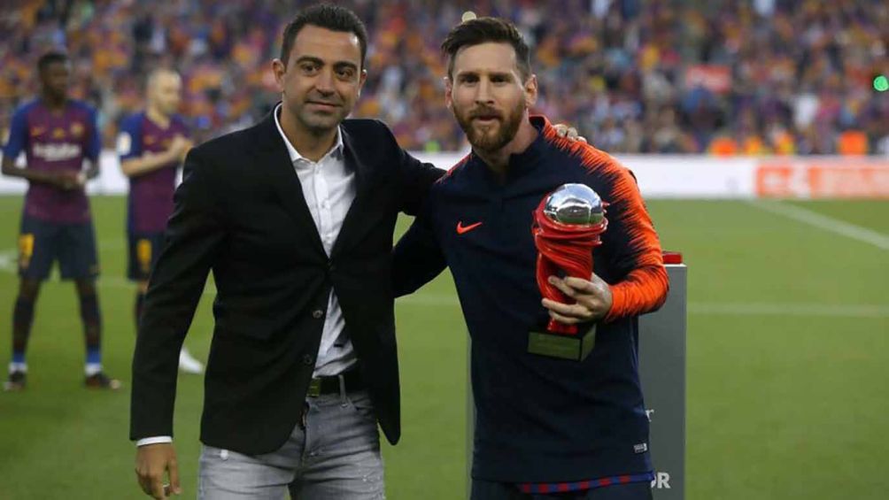 Messi y Xavi, reunidos antes de un encuentro del Barcelona 