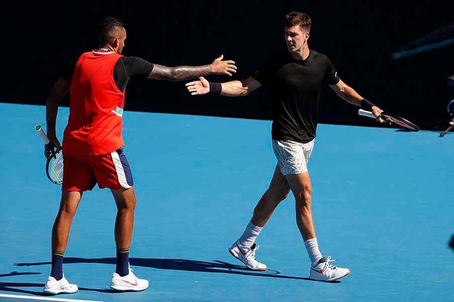 Nick Kyrgios y Thanasi Kokkinakis, en los cuartos de final del Abierto de Australia 