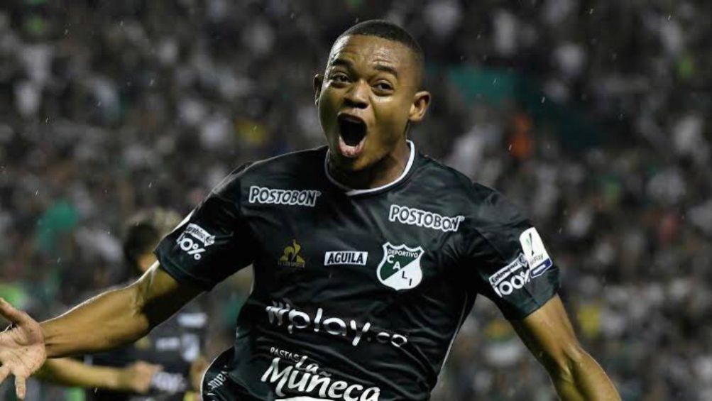 Harold Preciado en festejo con Deportivo Cali