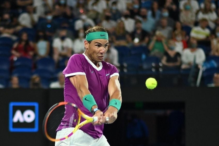 Rafael Nadal durante el partido del Abierto de Australia