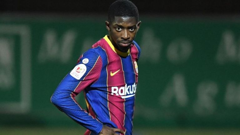 Ousmane Dembélé en juego con el Barcelona