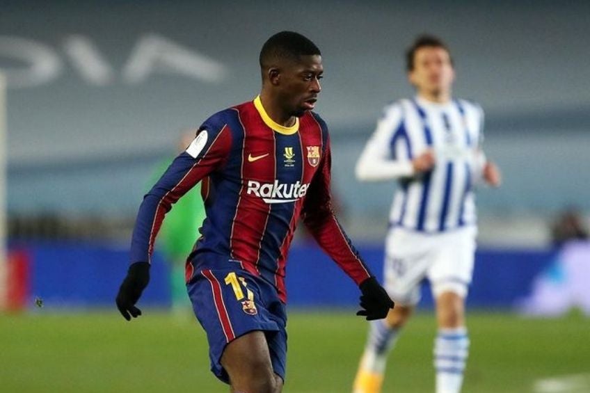 Dembélé durante un partido del Barcelona