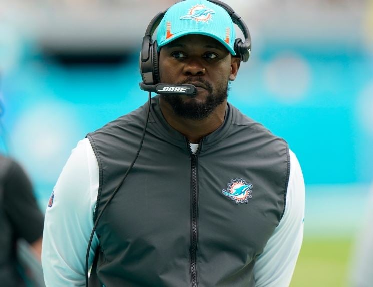 Brian Flores en un juego de Miami