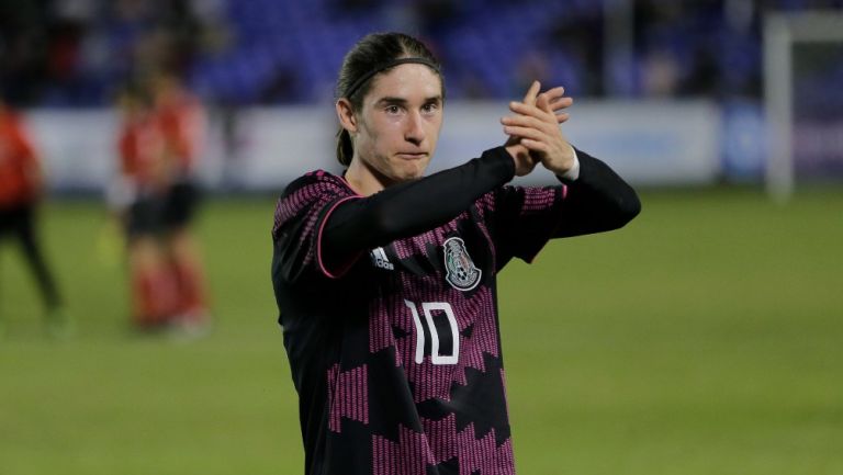 Marcelo Flores durante un partido con el Tri Sub 20