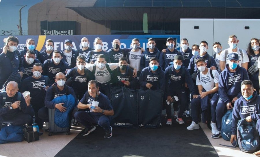 Monterrey al llegar a la sede del Mundial de Clubes