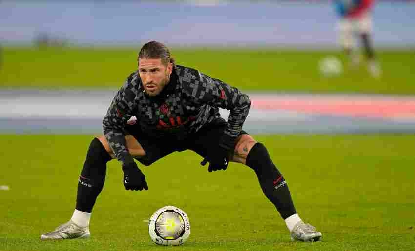 Sergio Ramos en un entrenamiento 