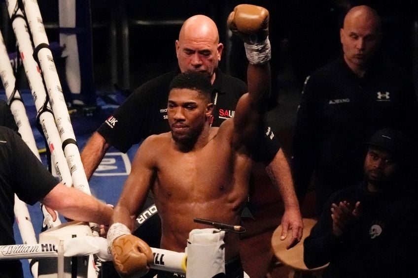 Anthony Joshua tras resultar victorioso