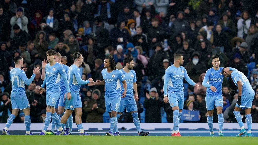 Jugadores del Manchester City en festejo