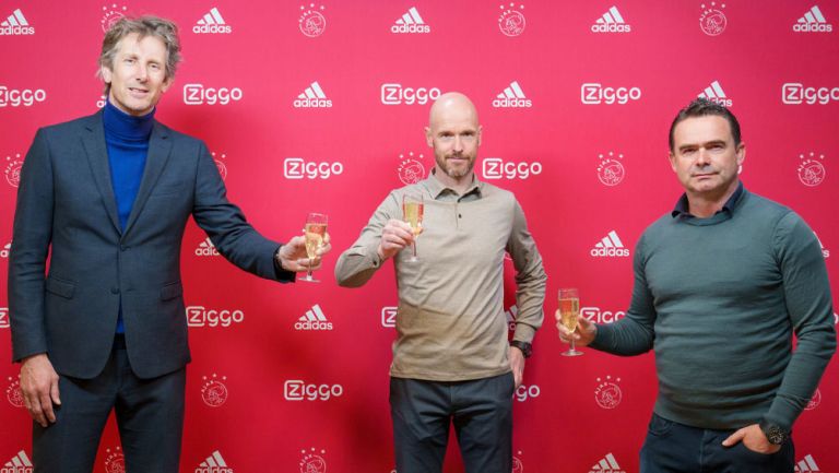 Van der Sar, Erik ten Hag y Marc Overmars