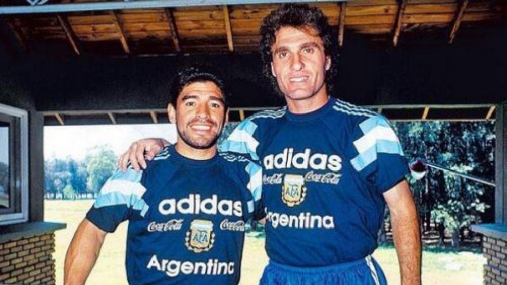 Ruggeri y Maradona con Argentina