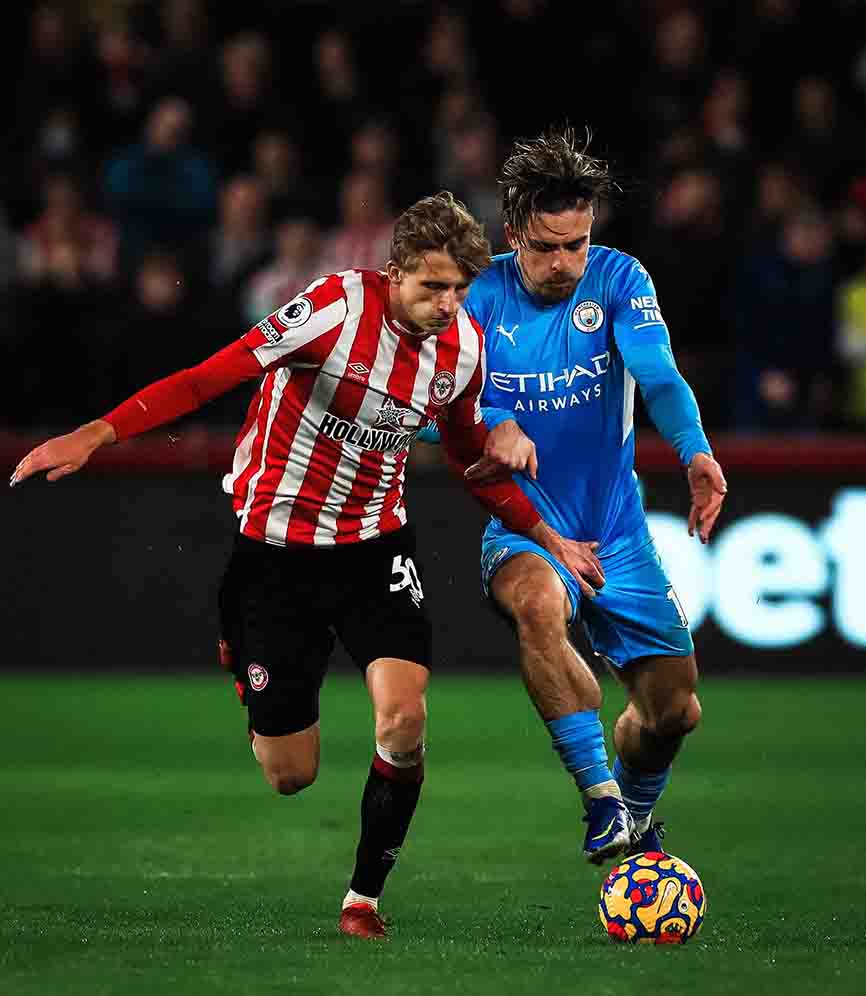 Brentford vs Manchester City, en un partido de la Premier League 