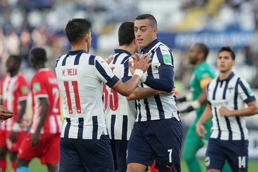 Funes Mori festejando un gol a favor de Rayados