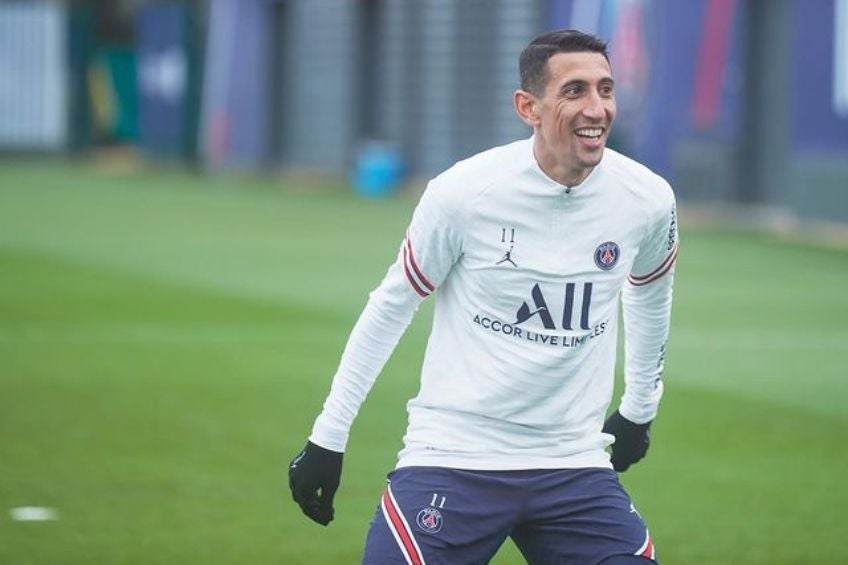 Ángel Di María entrenando con el PSG