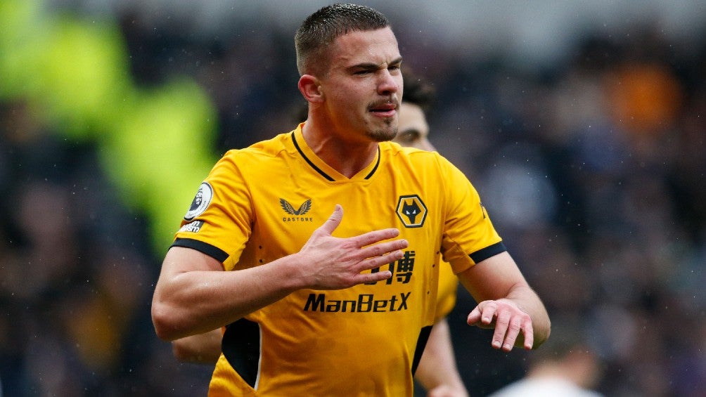 Leander Dendoncker festejando gol de Wolverhampton ante Tottenham