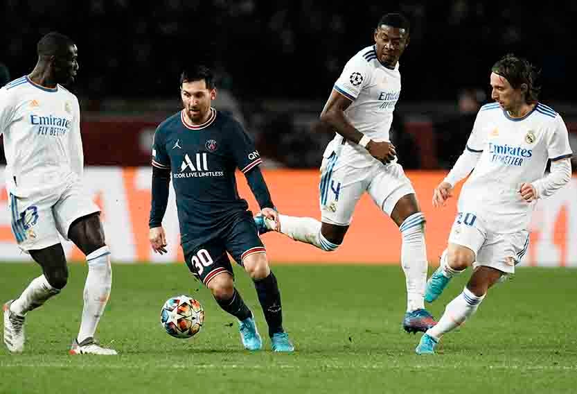 Messi, en el partido contra Real Madrid de la Champions League 