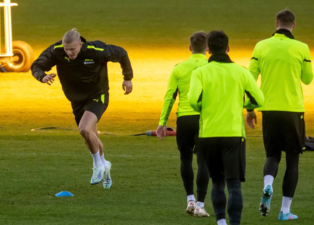 Haaland se ha integrado al entrenamiento previo al encuentro