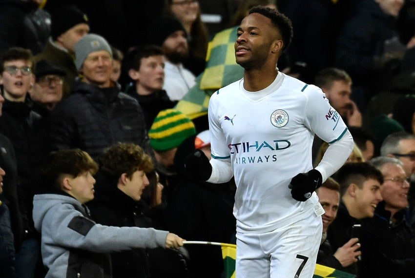 Sterling en un juego del Manchester City