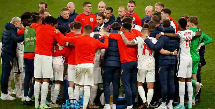 Seleccionados ingleses en un partido 