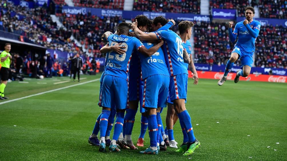 Jugadores del Atlético de Madrid festejando gol ante el Osasuna