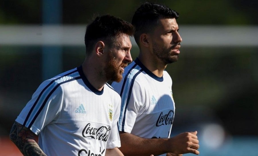 Agüero con Messi en la selección de Argentina