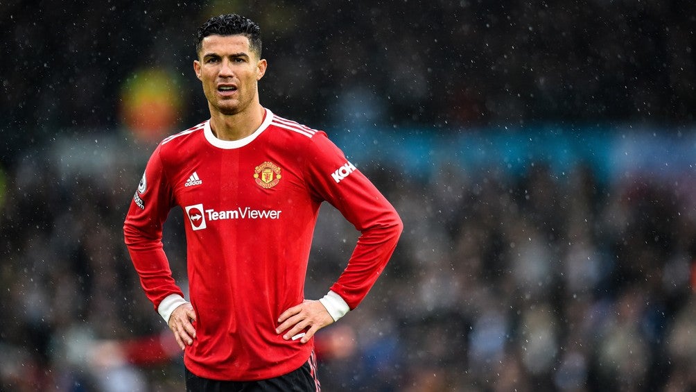 Cristiano Ronaldo durante un partido con el United