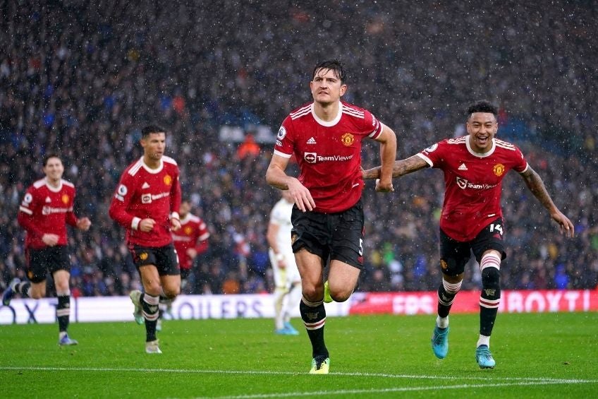 Harry Maguire festejando su anotación