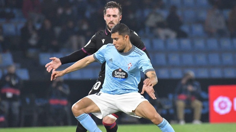 Orbelín Pineda en su debut con el Celta de Vigo