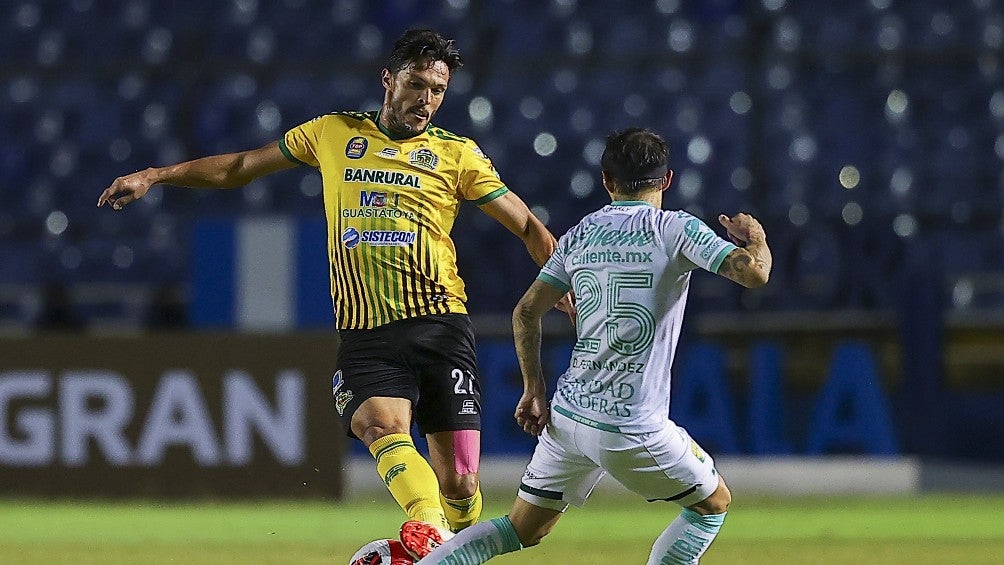 Luis Ángel Landín en derrota ante León