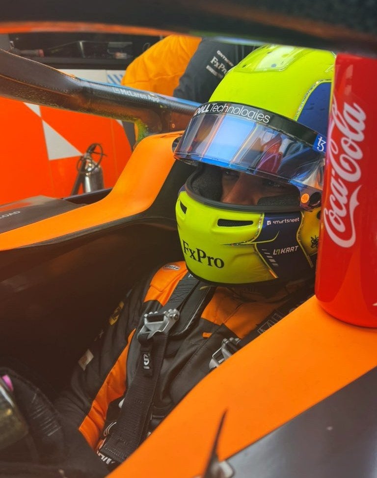 Lando Norris durante las pruebas 