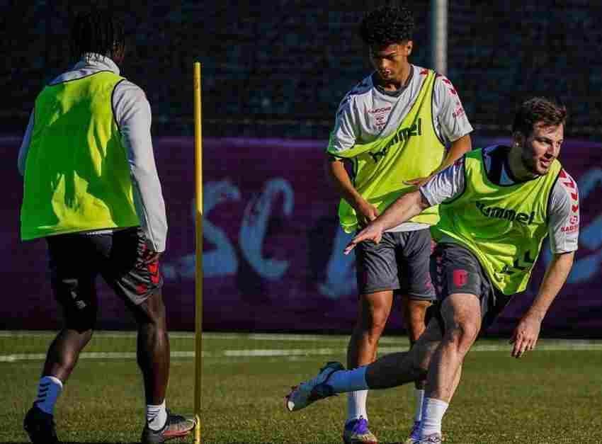 Pizzuto entrenando con Braga