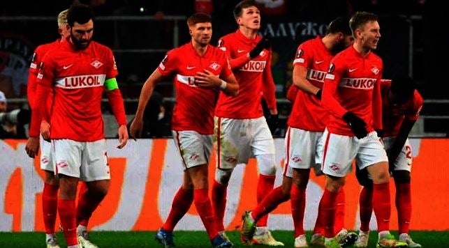 Jugadores del Spartak Moscu en un juego