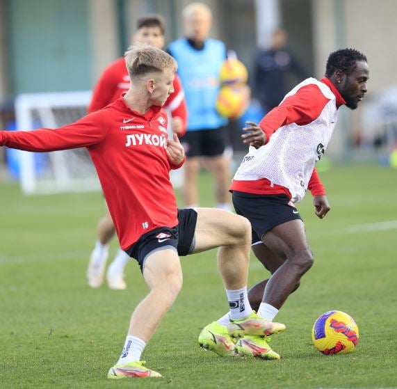 Elementos del Spartak, en un entrenamiento