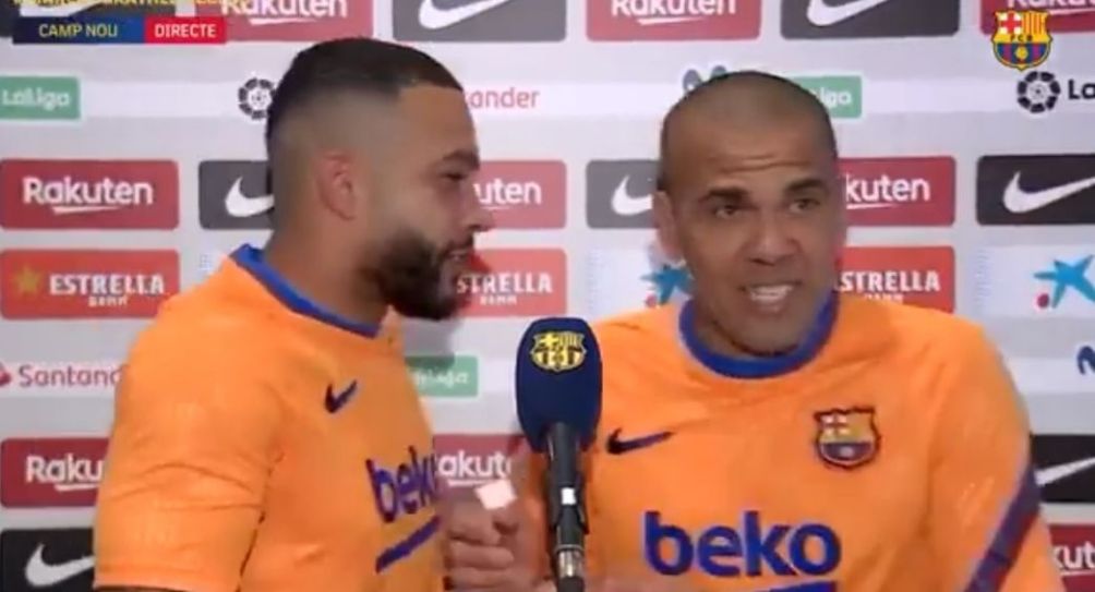 Dani Alves y Memphis Depay en la entrevista