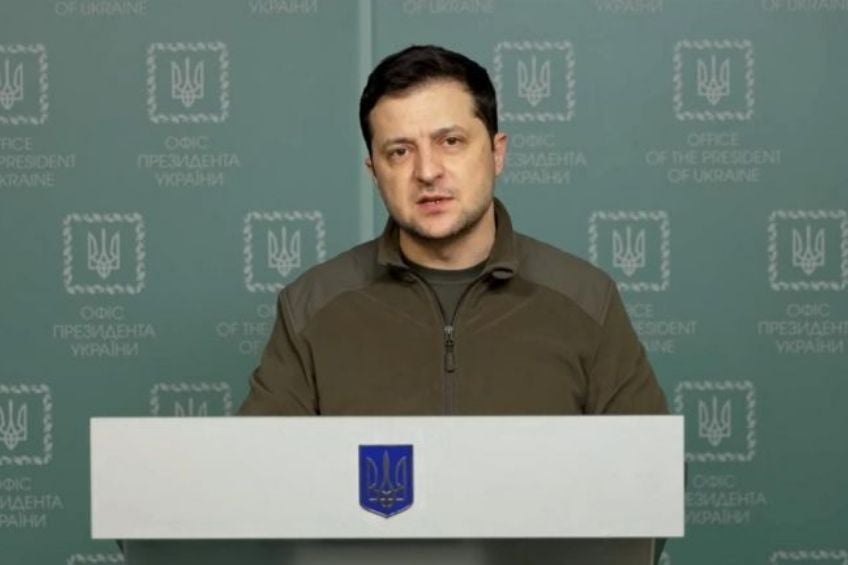 Volodymyr Zelensky en conferencia de prensa