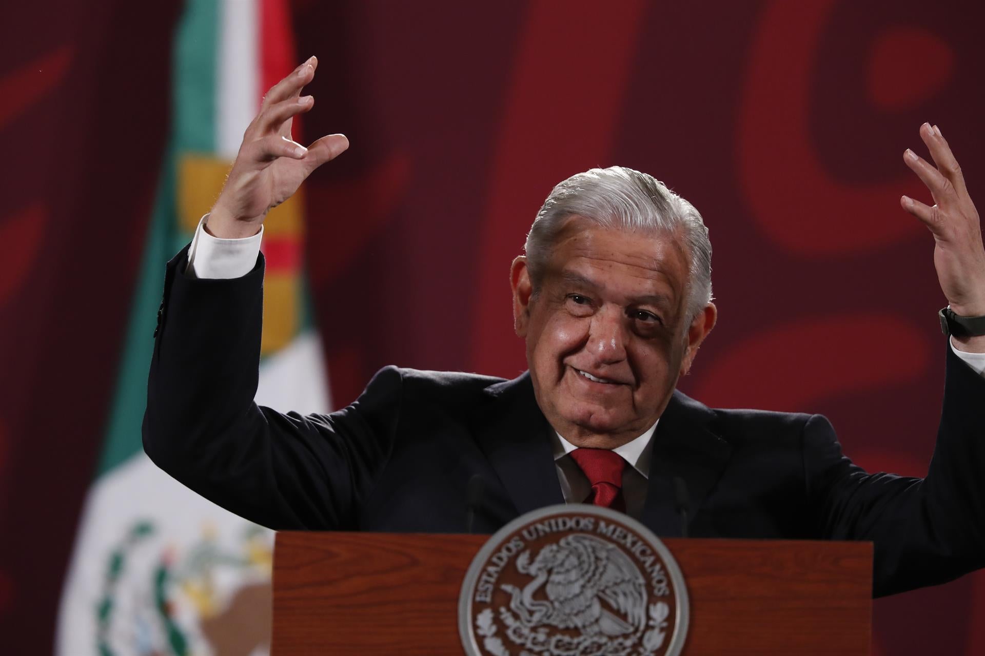 López Obrador durante su conferencia mañanera 