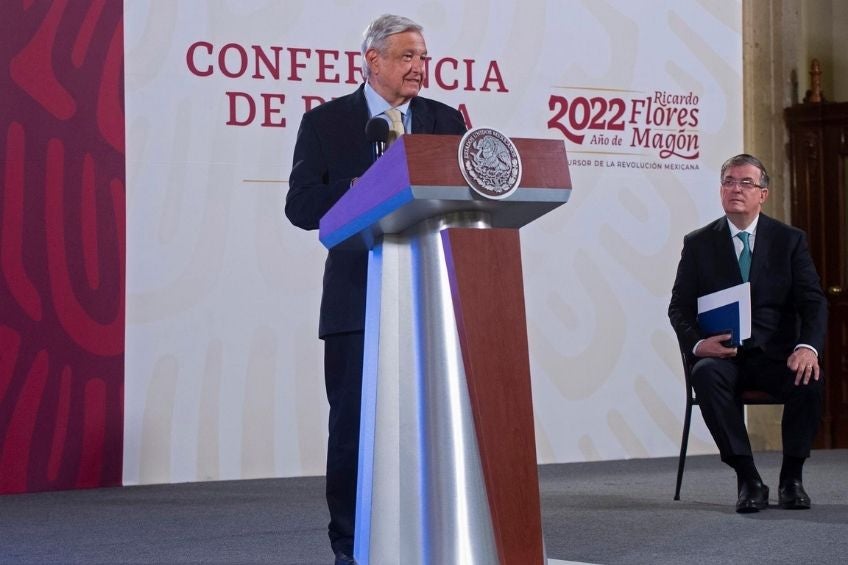 AMLO durante la conferencia de prensa 