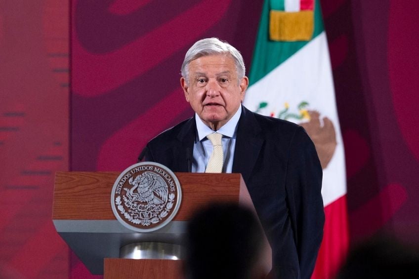 AMLO durante la conferencia de prensa 