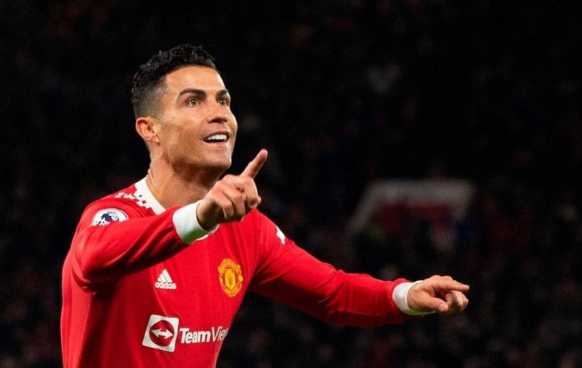 Cristiano Ronaldo en un juego del Manchester United