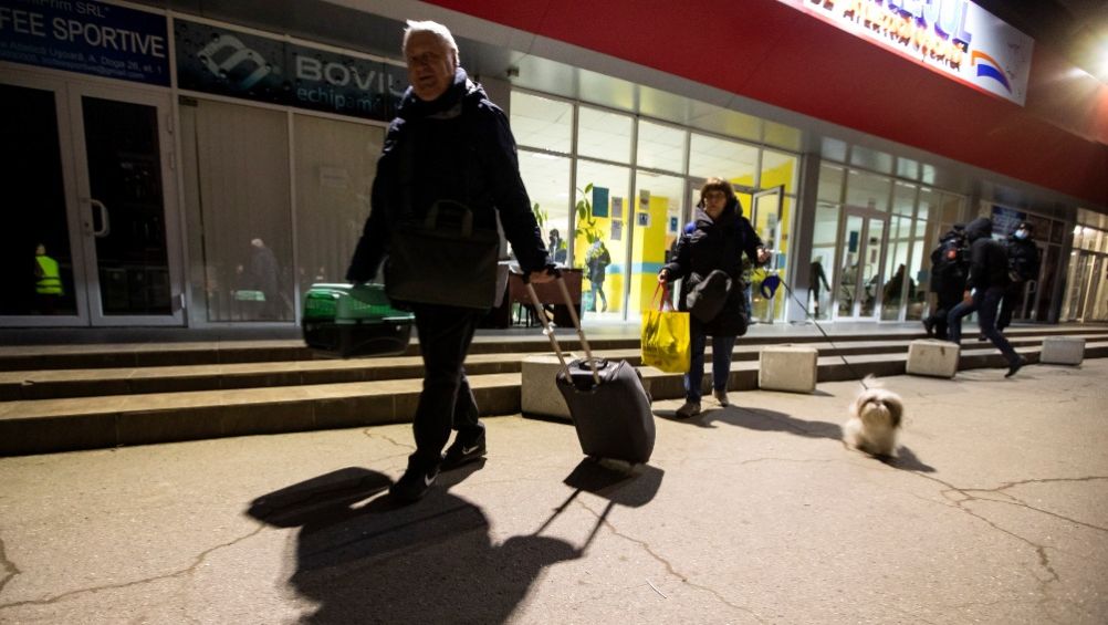 Personas ucraniana llegando a Moldavia