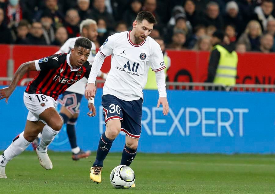 Lionel Messi durante un partido con el PSG